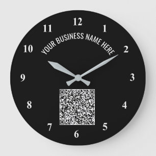 QR-Code und Beruflicher Text Personalisiert Große Wanduhr