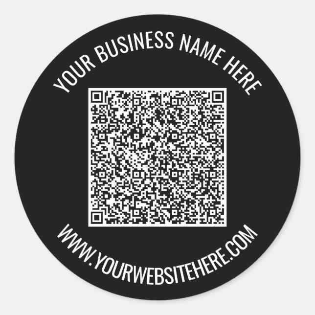 QR-Code und Beruflicher  Text Personalisiert Runder Aufkleber (Vorderseite)