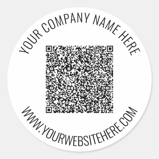 QR-Code und Beruflicher  Text Personalisiert Runder Aufkleber (Vorderseite)