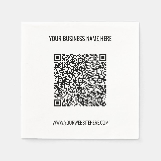 QR-Code und Beruflicher  Text Personalisiert Serviette (Vorderseite)