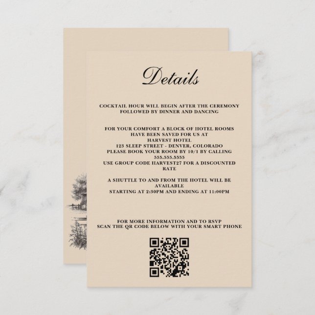 QR-Code und Details Begleitkarte (Vorne/Hinten)