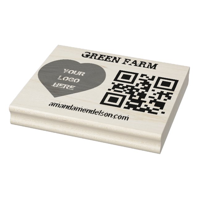 Qr-Code und Firmenlogo Gummistempel (Stempel)