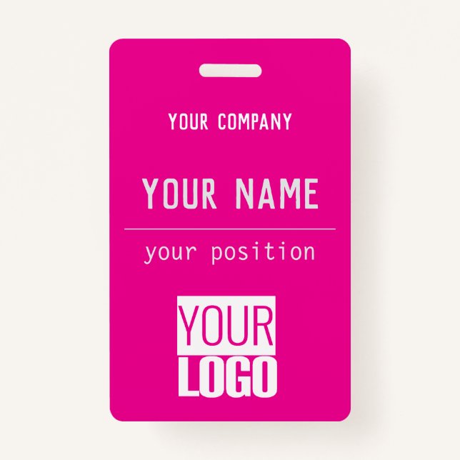 QR-Code und -Logo in heißen Rosa Ausweis (Vorderseite)