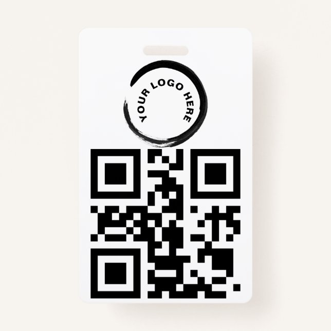QR-Code und / oder Logo-Abzeichen Ausweis (Vorderseite)