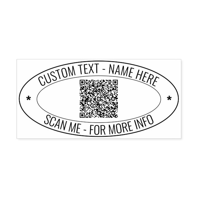 QR-Code und Oval-Vorlage für benutzerdefinierte Br Permastempel (Design)