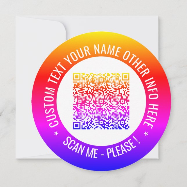 QR-Code und Personalisierte benutzerdefinierte Tex (Rückseite)