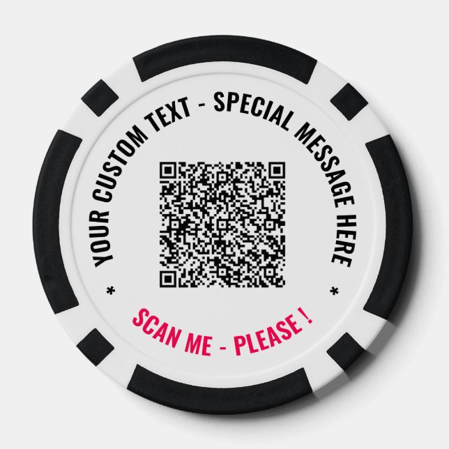 QR-Code und Personalisierte Poker-Chips für benutz Pokerchips (Rückseite)