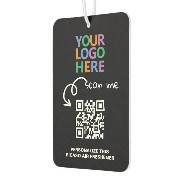 QR-Code und Personalisierter Text Autolufterfrischer (Links)