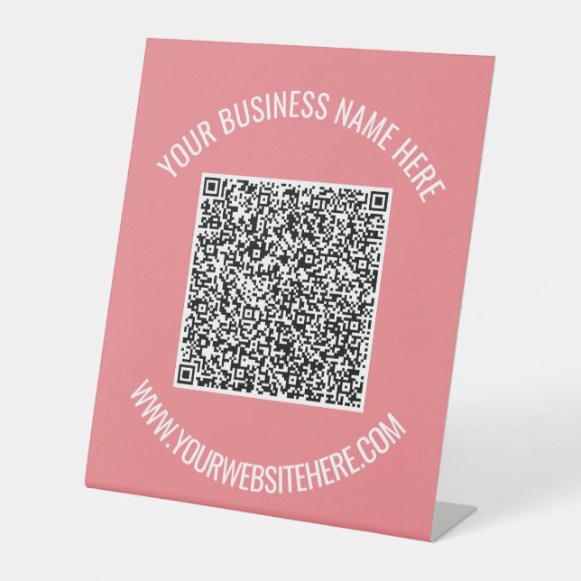 QR-Code und Personalisiertes, benutzerdefiniertes  Sockelschild (Vorderseite)