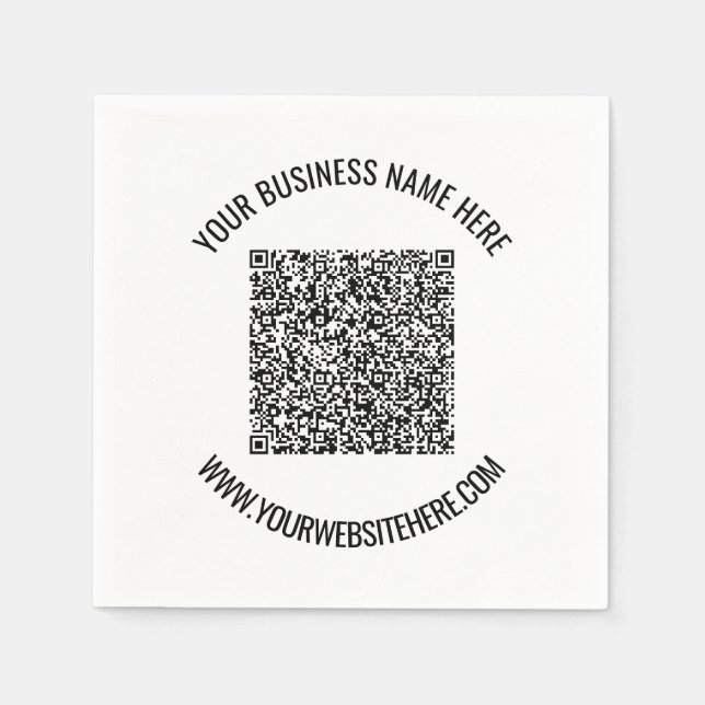 QR-Code und Text Beruflicher Personalisierter Napk Serviette (Vorderseite)