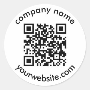 QR-Code und Text ergänzen Ihre eleganten, modernen Runder Aufkleber