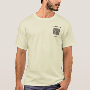 QR-Code und Text Ihr Business Werbe-T-Shirt T-Shirt