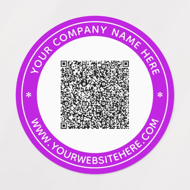 QR-Code und Text-Personalisierte Farbzeichen Etiketten (Design 3)