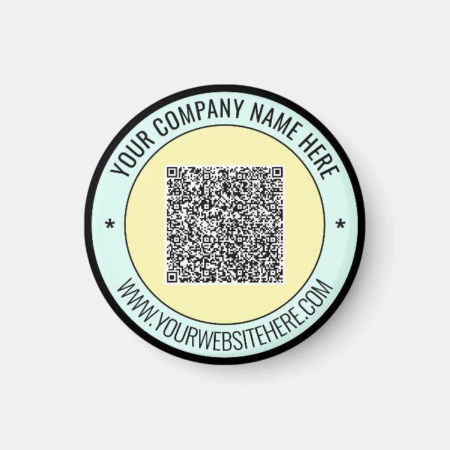 QR-Code und Vorlage für benutzerdefinierte Textvor Magnet (Vorne)