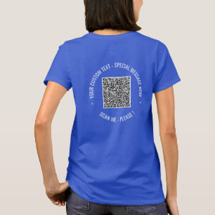 QR-Code und Vorlage für benutzerdefinierten Text-T T-Shirt