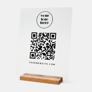 QR-Code und Website | Logo Acrylschild