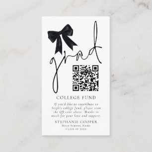QR-Code-Uni für Black Bow Grad Abschluss Begleitkarte