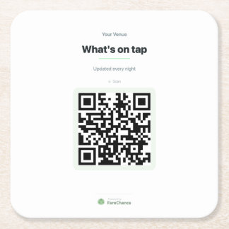 QR-Code-Untersetzer für Restaurants und Cafes Rechteckiger Pappuntersetzer