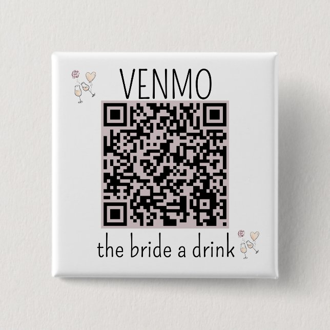 QR Code VENMO The Brik a Drink Junggeselinnen-Absc Button (Vorderseite)