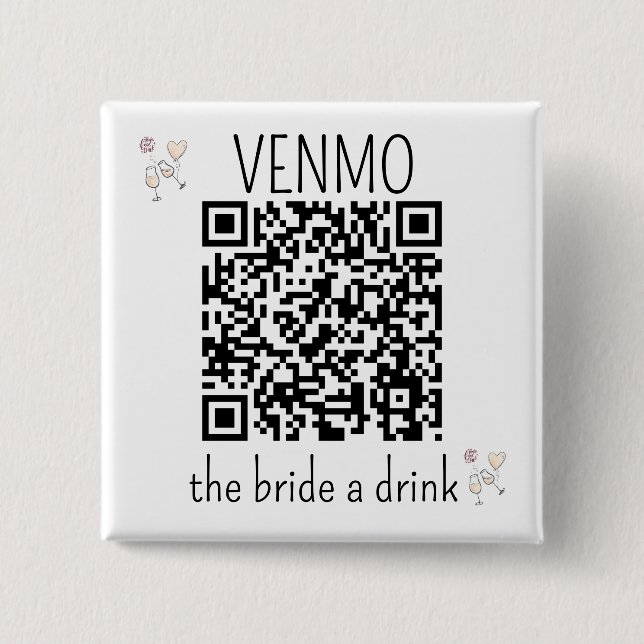 QR Code VENMO The Brik a Drink Junggeselinnen-Absc Button (Vorderseite)