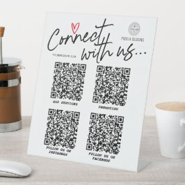 QR-Code Verbindung mit uns Modernes Social Media-Z Sockelschild