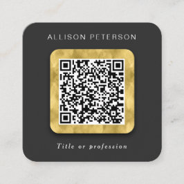 QR-Code-Vernetzung einfache moderne Gold Square Sq Quadratische Visitenkarte