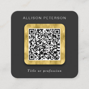 QR-Code-Vernetzung einfache moderne Gold Square Sq Quadratische Visitenkarte