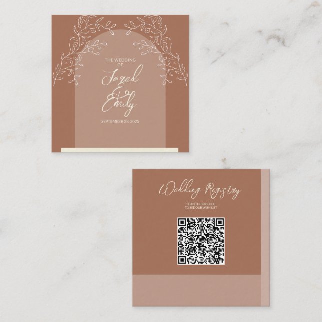QR-Code-Verschlüsselungskarte für Hochzeiten Begleitkarte (Vorne/Hinten)