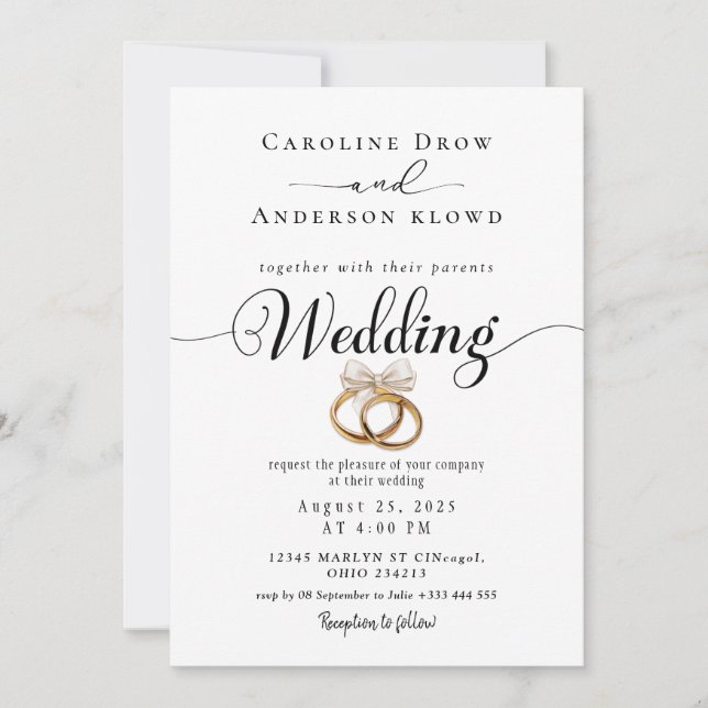 QR Code Video Wedding Invitation Einladung (Vorderseite)