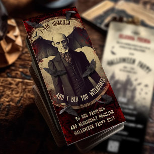QR Code Vintag Dracula Vampire Fledermäuse Hallowe Einladung