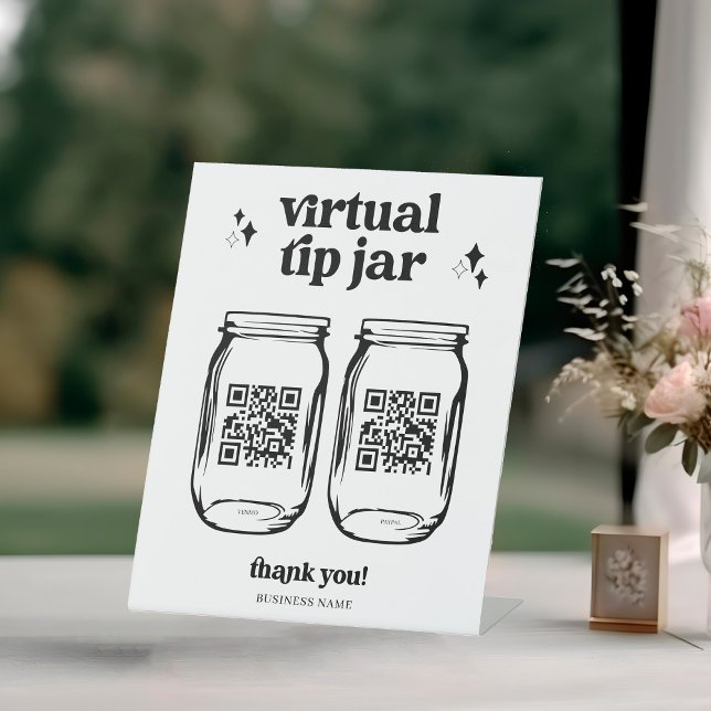 QR Code Virtual Tip Jar Pedestal-Zeichen Sockelschild (Von Creator hochgeladen)