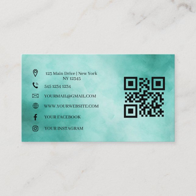 QR-Code-Visitenkarte für berufliche Unternehmen Visitenkarte (Vorderseite)