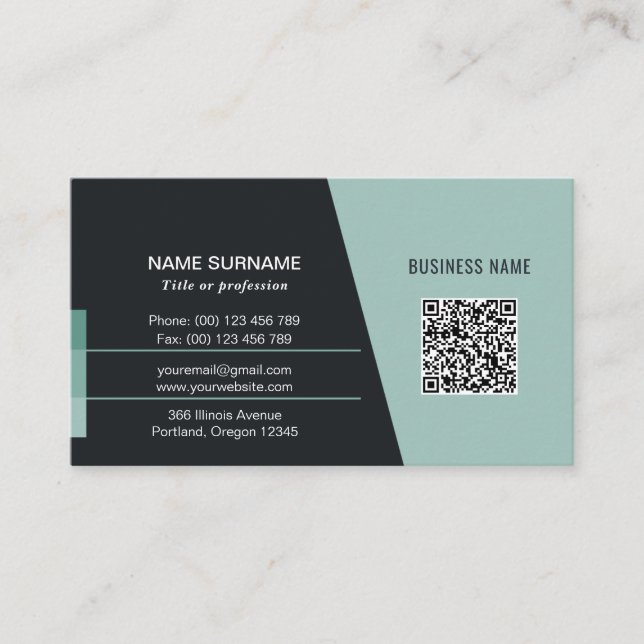 QR-Code-Visitenkarte für Fachkräfte Visitenkarte (Vorderseite)