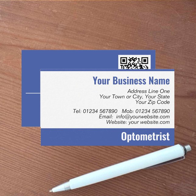 QR-Code-Visitenkarte für Optiker oder Optometriker Visitenkarte (Von Creator hochgeladen)