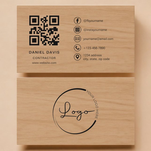 QR-Code Visitenkarte für professionelle Holzbaufac (Von Creator hochgeladen)