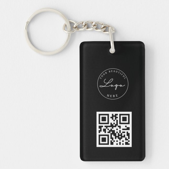 QR-Code-Visitenkarte Ihr Logo Benutzerdefinierter  Schlüsselanhänger (Vorderseite)