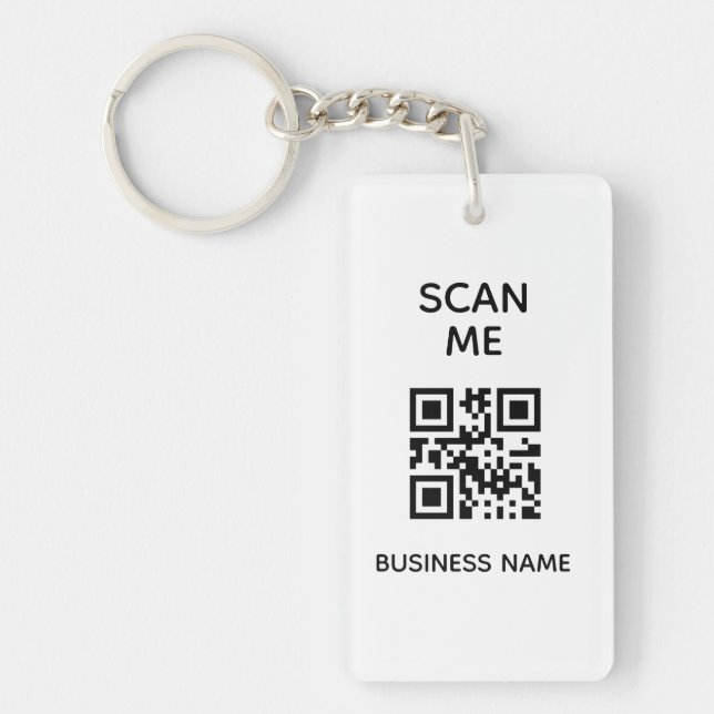 QR-Code-Visitenkarte Ihr Logo Benutzerdefinierter  Schlüsselanhänger (Vorderseite)