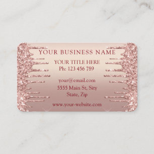 QR-Code Visitenkarte mit Rose Gold Blush Glitter