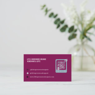 QR-Code Visitenkarte Modern minimalist violett