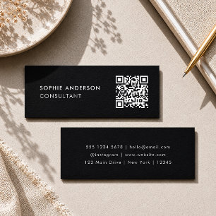 QR-Code-Visitenkarten Mini Schwarze Kontaktkarte Visitenkarte