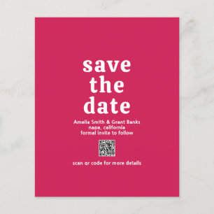 QR-Code Viva Magenta Budget-Hochzeit Terminankündi Flyer