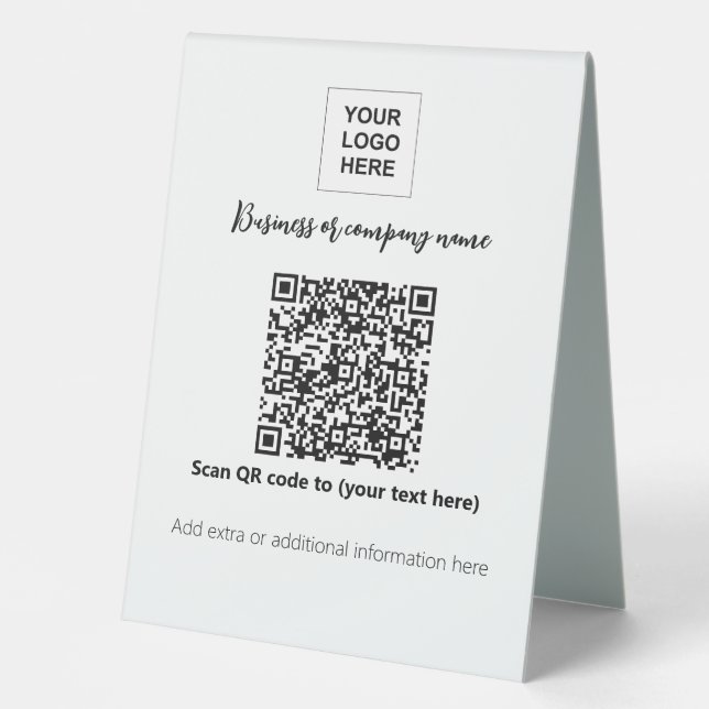 QR-Code-Vorlage für Geschäftstabletten Tischaufsteller (Vorderseite)
