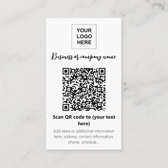 QR-Code-Vorlage für Geschäftstabletten Visitenkarte (Vorderseite)