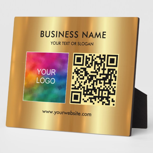 QR-Code-Vorlage für Ihr Business-Logo Fotoplatte (Seite)