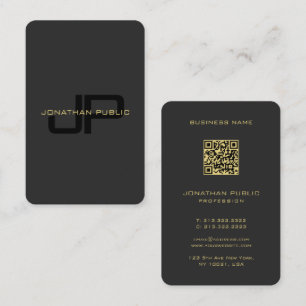 QR-Code-Vorlage Schwarz und Gold in Europa Visitenkarte