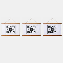 qr Code Wandteppich Mit Holzrahmen