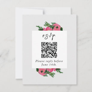 QR-Code Wasserfarbe Anemone Wedding RSVP