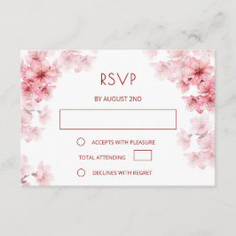 QR-Code | Wasserfarbe Kirschblüten RSVP Begleitkarte