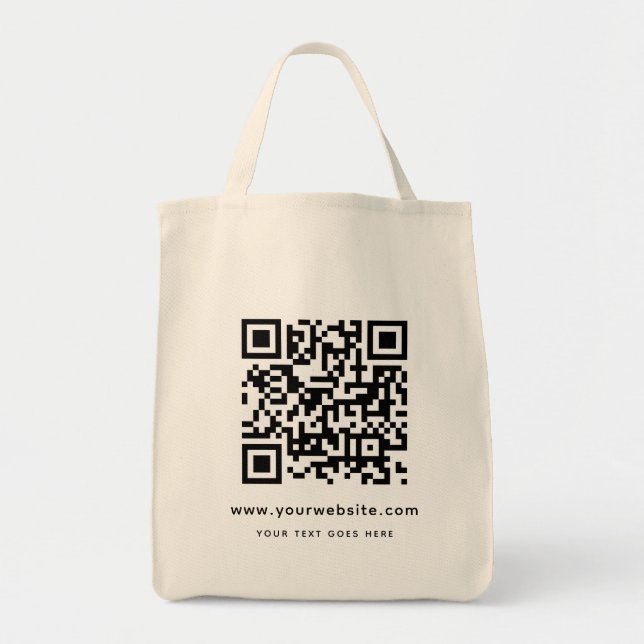 QR-Code Website-Adresse Hochladen Ihrer Logo-Vorla Tragetasche (Vorne)