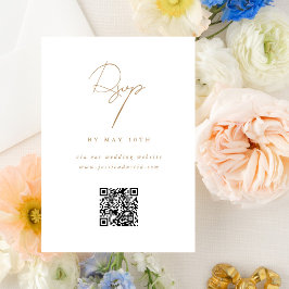 QR Code Website Elegantes Minimalistisches Script  RSVP Karte